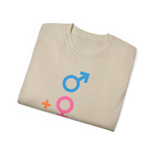 Load image into Gallery viewer, Male + Female = 2. Unisex Ultra Cotton Tee