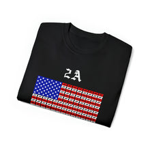 Load image into Gallery viewer, 2A. Pistol Stripes flag. Tyranny is the Question. Unisex Ultra Cotton Tee