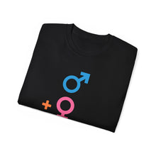 Load image into Gallery viewer, Male + Female = 2. Unisex Ultra Cotton Tee