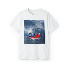 Load image into Gallery viewer, God Holds America in His Hands. Unisex Ultra Cotton Tee