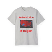 Load image into Gallery viewer, Red-Volution. It Begins. Election Map 2024. Unisex Ultra Cotton Tee