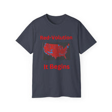 Load image into Gallery viewer, Red-Volution. It Begins. Election Map 2024. Unisex Ultra Cotton Tee