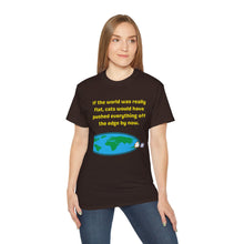 Load image into Gallery viewer, Flat Earth Cat Pusher. Unisex Ultra Cotton Tee