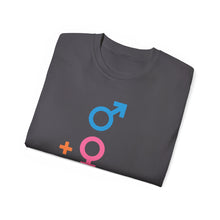 Load image into Gallery viewer, Male + Female = 2. Unisex Ultra Cotton Tee