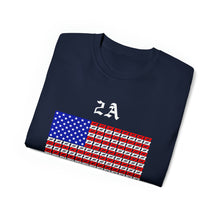 Load image into Gallery viewer, 2A. Pistol Stripes flag. Tyranny is the Question. Unisex Ultra Cotton Tee