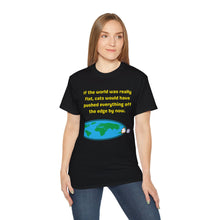 Load image into Gallery viewer, Flat Earth Cat Pusher. Unisex Ultra Cotton Tee