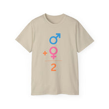 Load image into Gallery viewer, Male + Female = 2. Unisex Ultra Cotton Tee