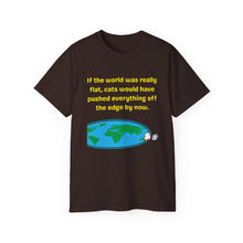 Load image into Gallery viewer, Flat Earth Cat Pusher. Unisex Ultra Cotton Tee