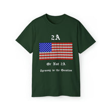 Load image into Gallery viewer, 2A. Pistol Stripes flag. Tyranny is the Question. Unisex Ultra Cotton Tee