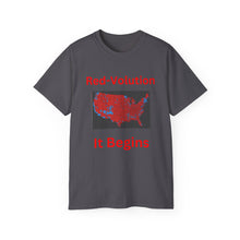 Load image into Gallery viewer, Red-Volution. It Begins. Election Map 2024. Unisex Ultra Cotton Tee