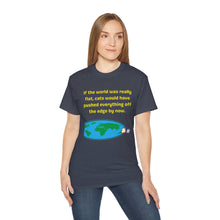 Load image into Gallery viewer, Flat Earth Cat Pusher. Unisex Ultra Cotton Tee