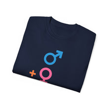 Load image into Gallery viewer, Male + Female = 2. Unisex Ultra Cotton Tee