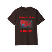 Load image into Gallery viewer, Red-Volution. It Begins. Election Map 2024. Unisex Ultra Cotton Tee