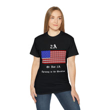 Load image into Gallery viewer, 2A. Pistol Stripes flag. Tyranny is the Question. Unisex Ultra Cotton Tee