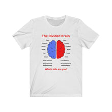 Load image into Gallery viewer, "The Divided Brain." Unisex Jersey Short Sleeve Tee