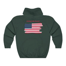 Load image into Gallery viewer, United We Stand. Tattered Flag. Unisex Heavy Blend™ Hooded Sweatshirt