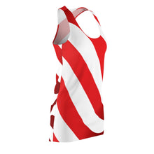 Load image into Gallery viewer, Red Stripes. Team up with a Star Dress. Women's Cut & Sew Racerback Dress