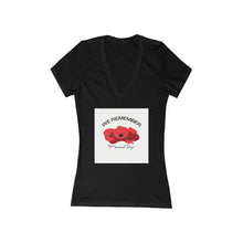 Load image into Gallery viewer, Memorial Day Poppies 3 - Women's Jersey Short Sleeve Deep V-Neck Tee