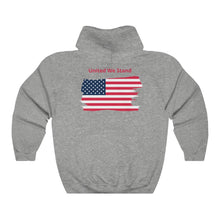 Load image into Gallery viewer, United We Stand. Tattered Flag. Unisex Heavy Blend™ Hooded Sweatshirt