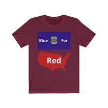 Load image into Gallery viewer, Police. "Blue for Red." Unisex Jersey Short Sleeve Tee
