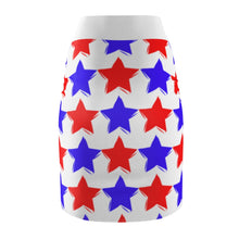 Load image into Gallery viewer, "Red and Blue Stars." Women's Pencil Skirt