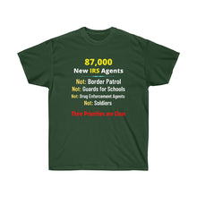 Load image into Gallery viewer, 87,000 IRS Agents - Not Cops or Border Control - Not Unisex Ultra Cotton Tee