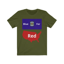 Load image into Gallery viewer, Police. "Blue for Red." Unisex Jersey Short Sleeve Tee