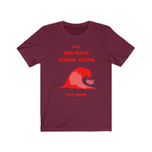 Load image into Gallery viewer, SPECIAL. NAME-SAKE Design 1. GRW = Go Red Wave! Unisex Jersey Short Sleeve Tee