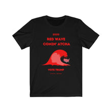 Load image into Gallery viewer, SPECIAL. NAME-SAKE Design 1. GRW = Go Red Wave! Unisex Jersey Short Sleeve Tee