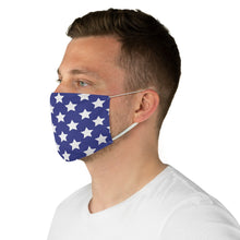 Load image into Gallery viewer, "White Stars on Blue Field." Fabric Face Mask