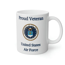 Load image into Gallery viewer, Proud Veteran - U.S.A.F. - White Mug, 11oz