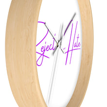 Load image into Gallery viewer, Reject Hate. Purple. Wall clock