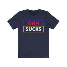 Load image into Gallery viewer, The Media. CNN. Politics. " CNN Sucks." Unisex Jersey Short Sleeve Tee - GRW Designs