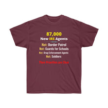 Load image into Gallery viewer, 87,000 IRS Agents - Not Cops or Border Control - Not Unisex Ultra Cotton Tee
