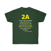 Load image into Gallery viewer, 2A - 2nd Amendment: U.S. Constitution Quote - Unisex Ultra Cotton Tee