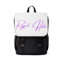 Load image into Gallery viewer, Reject Hate. Purple. Unisex Casual Shoulder Backpack