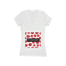 Load image into Gallery viewer, Memorial Day Poppies 2 - Women's Jersey Short Sleeve Deep V-Neck Tee