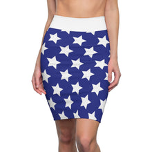 Load image into Gallery viewer, Blue Stars. Women's Pencil Skirt