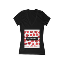 Load image into Gallery viewer, Memorial Day Poppies 2 - Women's Jersey Short Sleeve Deep V-Neck Tee