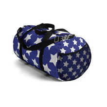 Load image into Gallery viewer, "White Stars, Blue Field. Patriotic." Duffel Bag