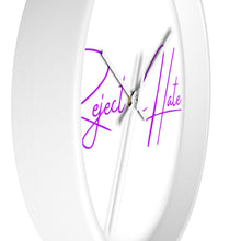 Load image into Gallery viewer, Reject Hate. Purple. Wall clock