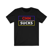 Load image into Gallery viewer, The Media. CNN. Politics. " CNN Sucks." Unisex Jersey Short Sleeve Tee - GRW Designs
