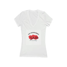 Load image into Gallery viewer, Memorial Day Poppies 3 - Women's Jersey Short Sleeve Deep V-Neck Tee
