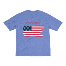 Load image into Gallery viewer, "United We Stand" Tattered Flag Men's Heather Dri-Fit Tee