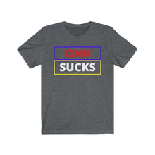 Load image into Gallery viewer, The Media. CNN. Politics. " CNN Sucks." Unisex Jersey Short Sleeve Tee - GRW Designs
