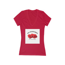 Load image into Gallery viewer, Memorial Day Poppies 3 - Women's Jersey Short Sleeve Deep V-Neck Tee