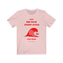 Load image into Gallery viewer, SPECIAL. NAME-SAKE Design 1. GRW = Go Red Wave! Unisex Jersey Short Sleeve Tee