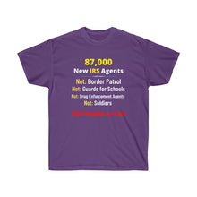 Load image into Gallery viewer, 87,000 IRS Agents - Not Cops or Border Control - Not Unisex Ultra Cotton Tee