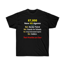 Load image into Gallery viewer, 87,000 IRS Agents - Not Cops or Border Control - Not Unisex Ultra Cotton Tee