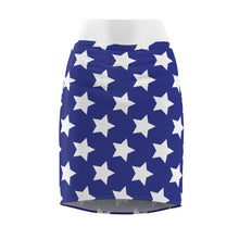 Load image into Gallery viewer, Blue Stars. Women's Pencil Skirt
